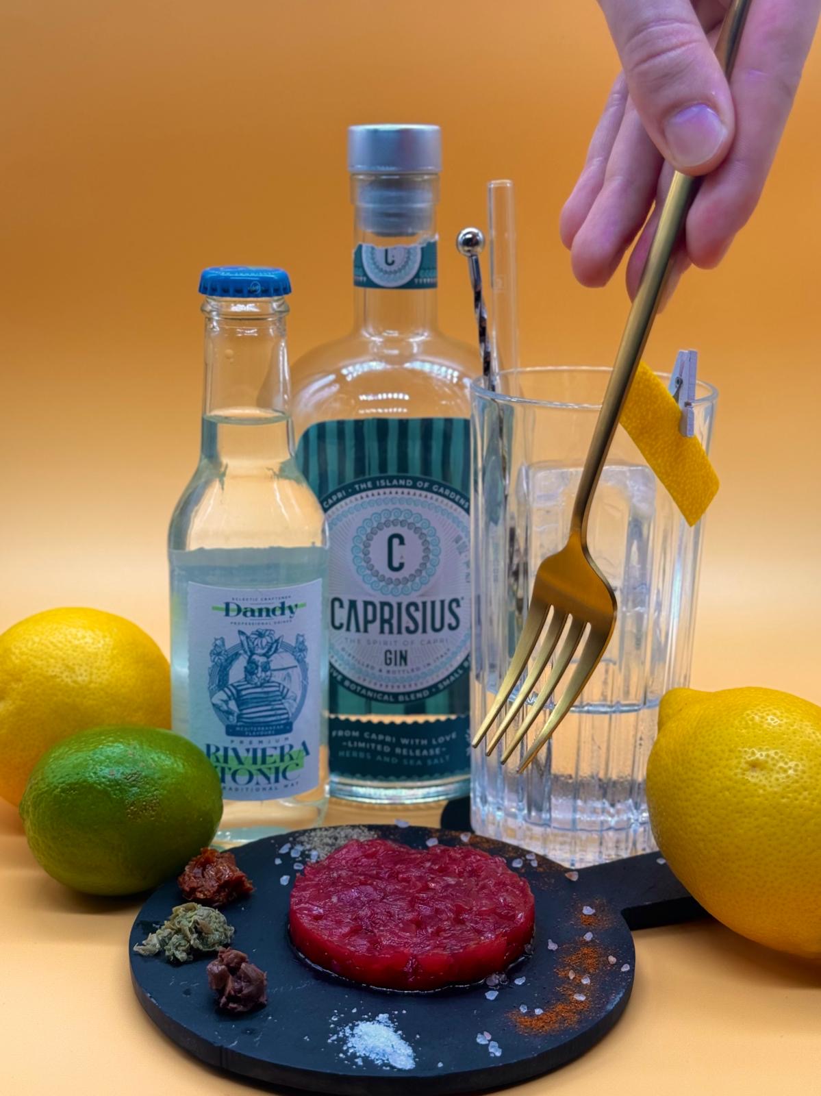 Capri Gin, Dandy Riviera Tonic & Tartare di Manzo
